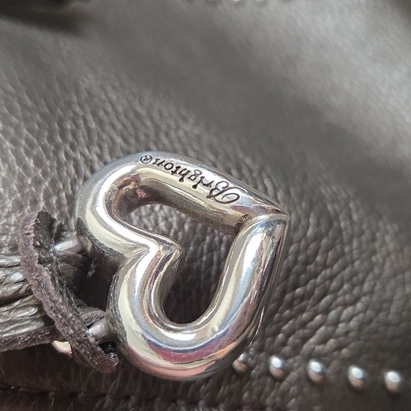 Brighton Grey Leather Studded Crossbody - Picture 4 of 16